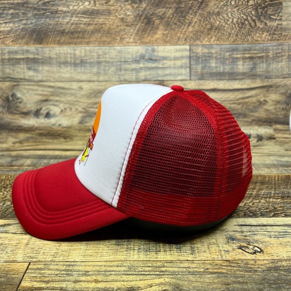 Defunct Pup 'N Taco Mens Trucker Hat Red Snapback Fast Food Chain Vintage Logo - Picture 4 of 8